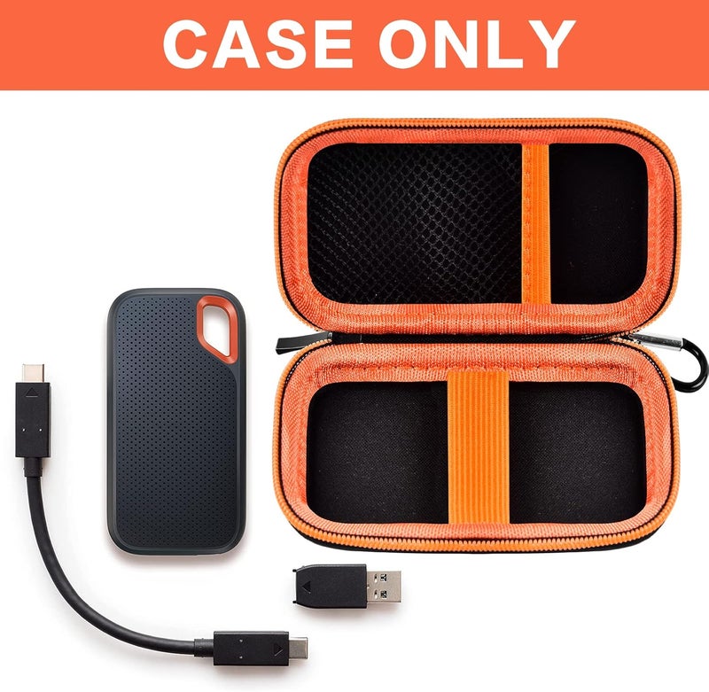 PAIYULE Case Compatible with SanDisk 1TB 2TB 500GB 4TB/for PRO Extreme Portable SSD, External Solid State Hard Drive Storage Holder for SDSSDE61/ SDSSDE60/ SDSSDE81/SDSSDE30/SDSSDE60 (Box Only)(Orange) - Image 2